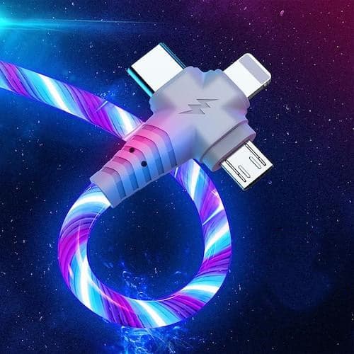 3 in 1 Luminous Phone USB Cable